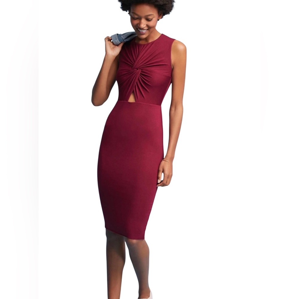 Bailey 44 wine knot body con keyhole dress